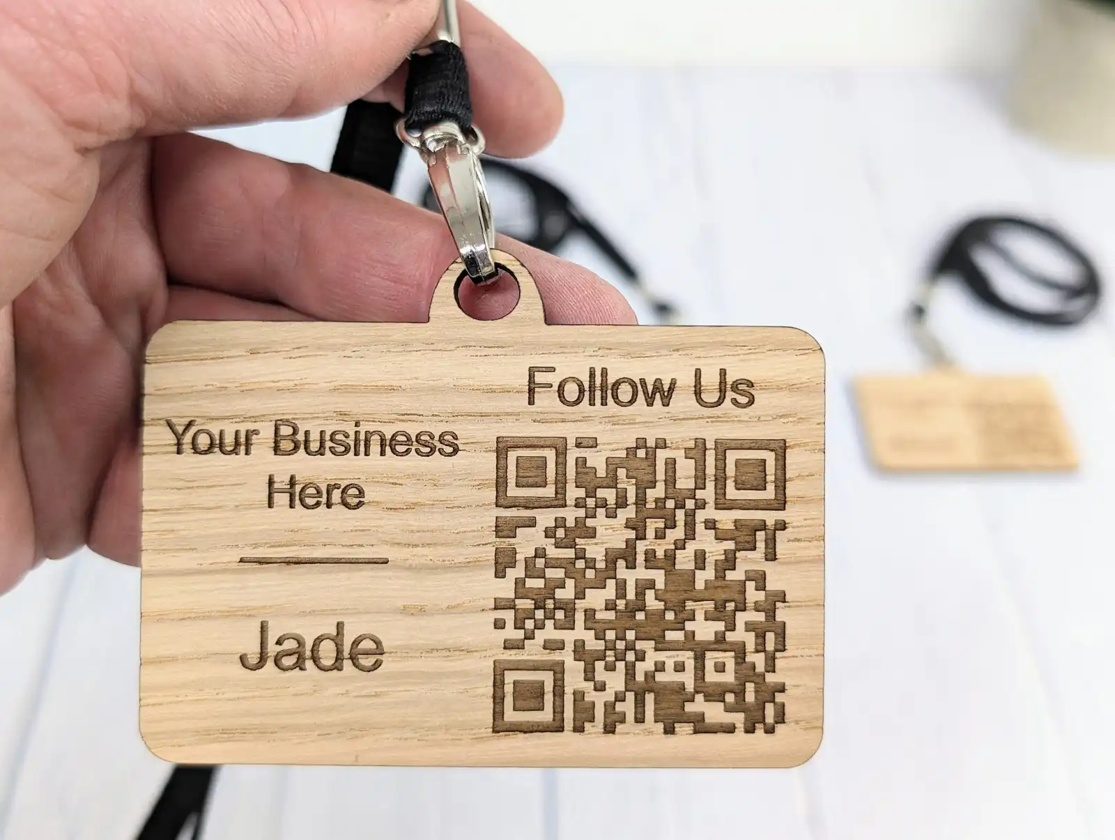 Interactive Qr Code Ecofriendly Name Badges With Eco Lanyards
